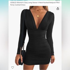 NWT Black long sleeve mini dress